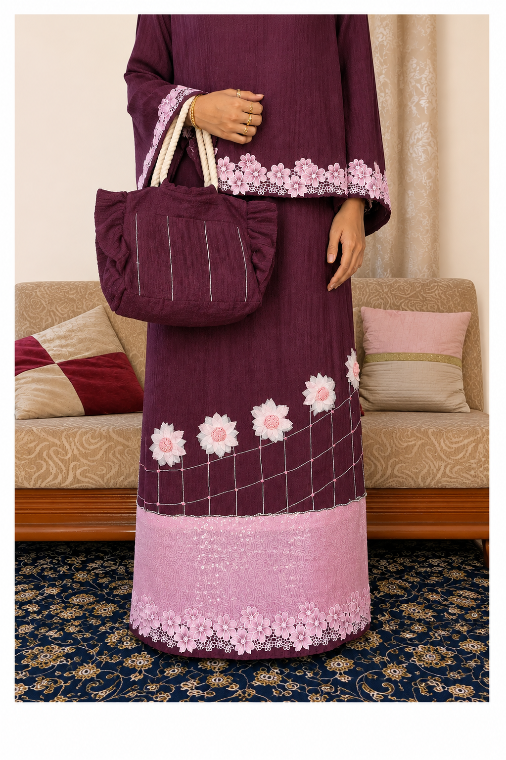 MAROON RIDA & BAG