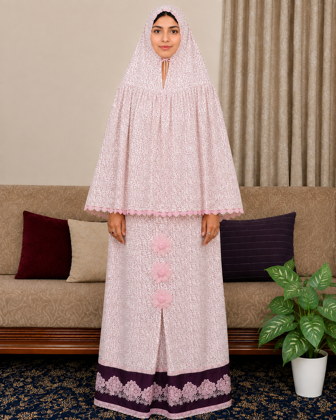 FLORAL MICRO PRINT PINK RIDA(NBR0813) - Image 2