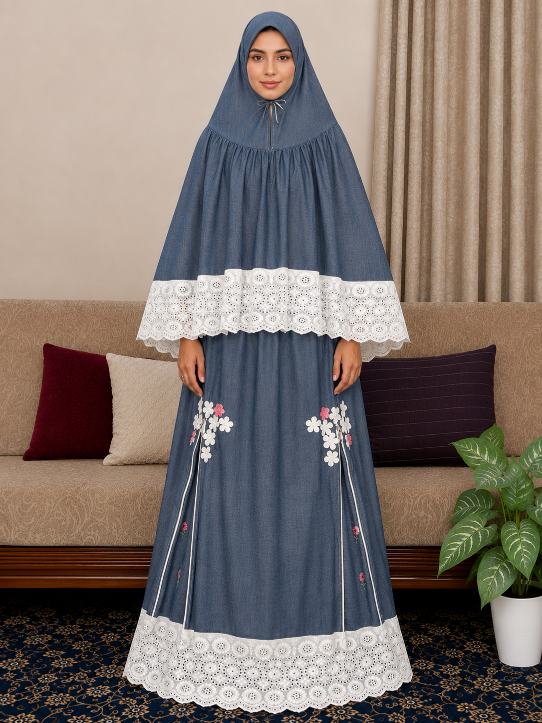DENIM RIDA WITH VERTICAL ZIPPER PANEL (NBR0816) - Image 2