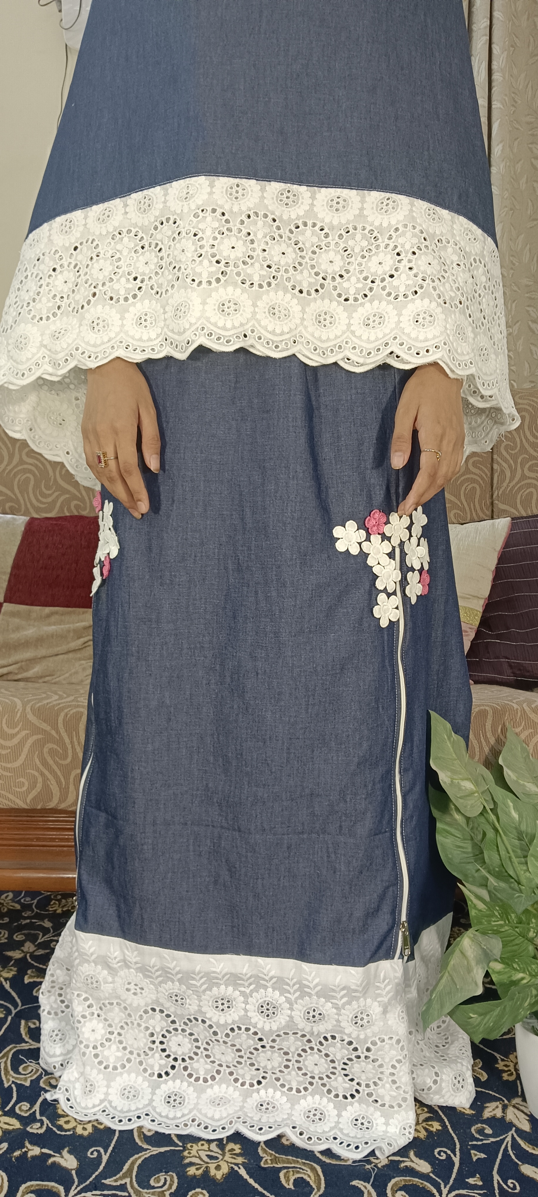 DENIM RIDA WITH VERTICAL ZIPPER PANEL (NBR0816) - Image 3
