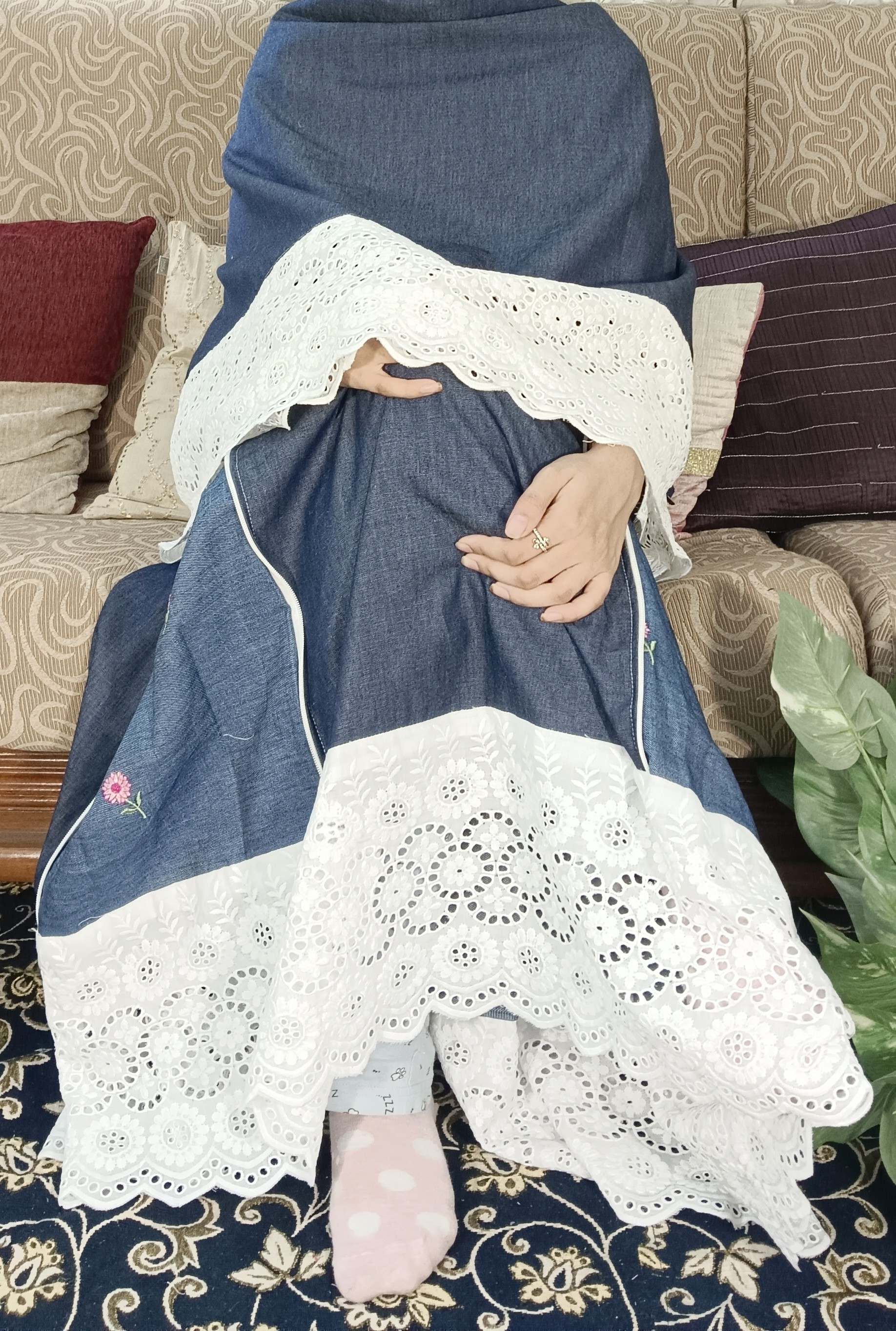 DENIM RIDA WITH VERTICAL ZIPPER PANEL (NBR0816) - Image 5