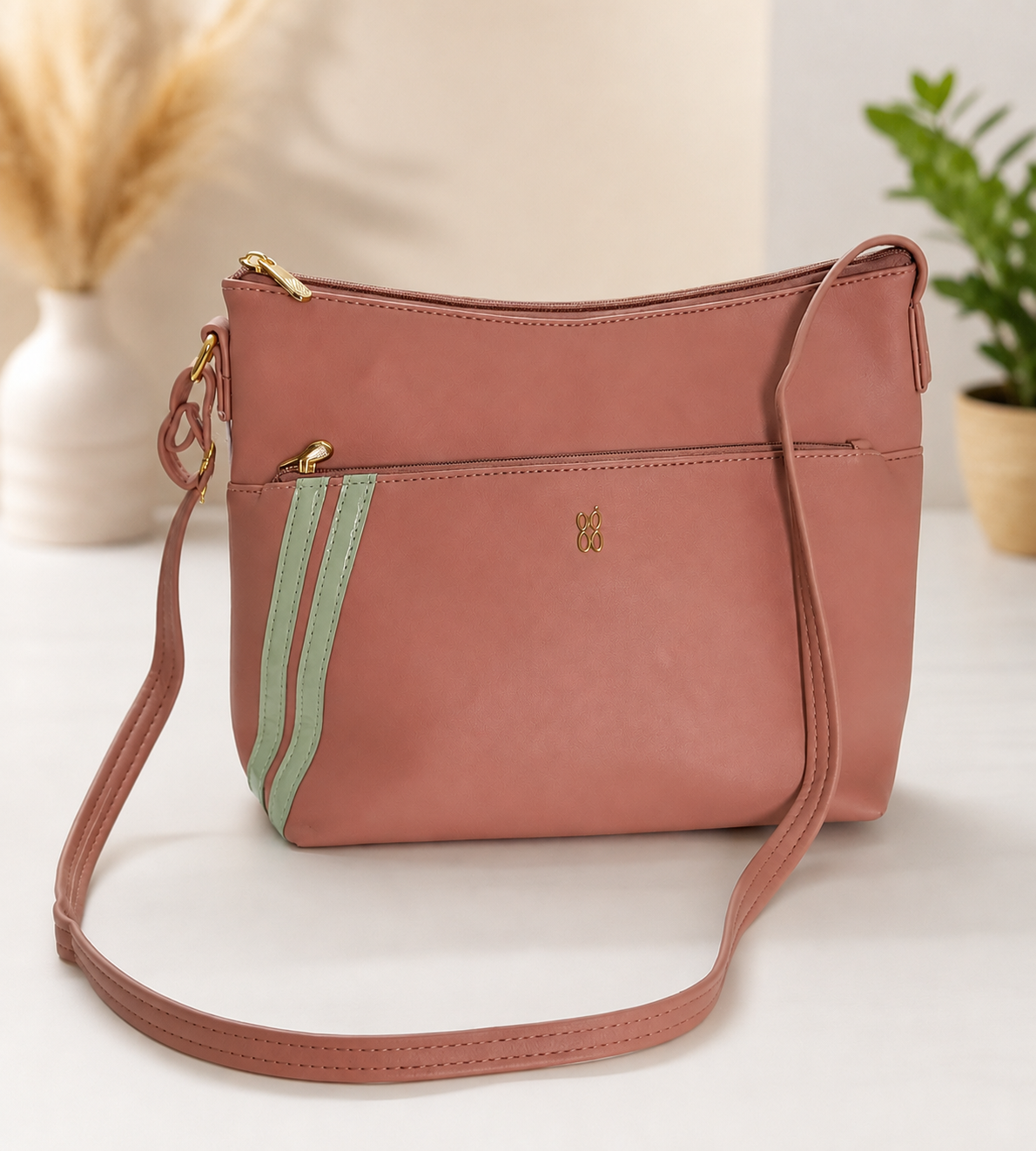 HAND BAG DUSTY ROSE PINK
