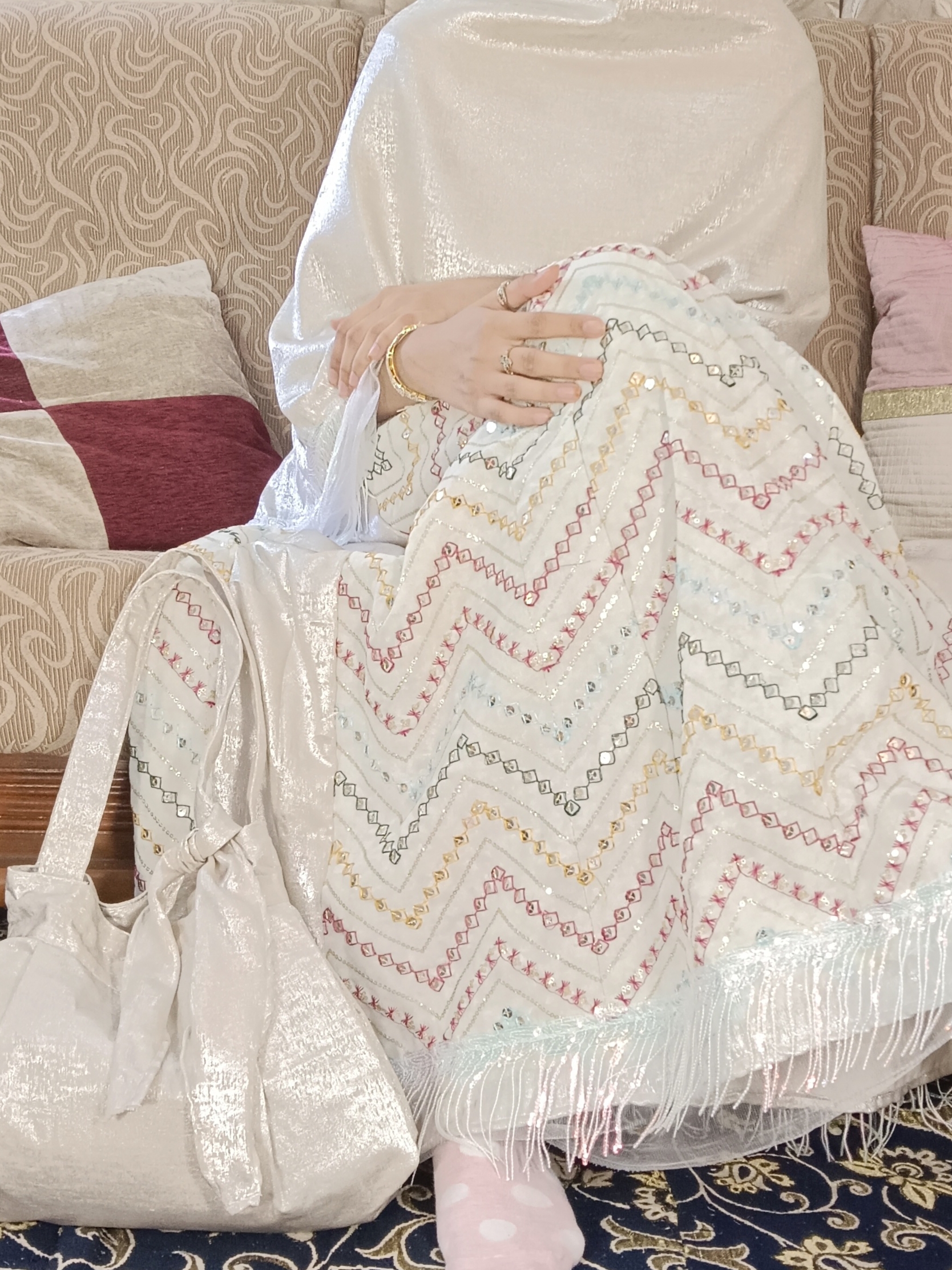 Cream Georgette Rida - Image 4
