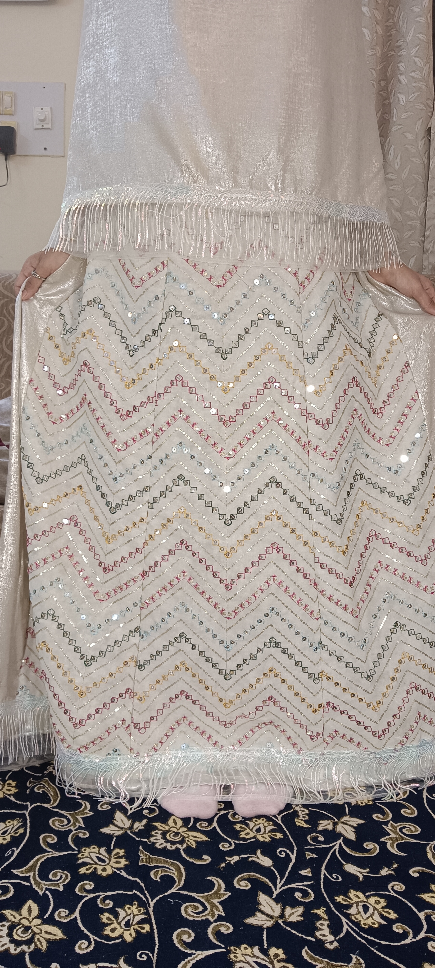 Cream Georgette Rida - Image 3